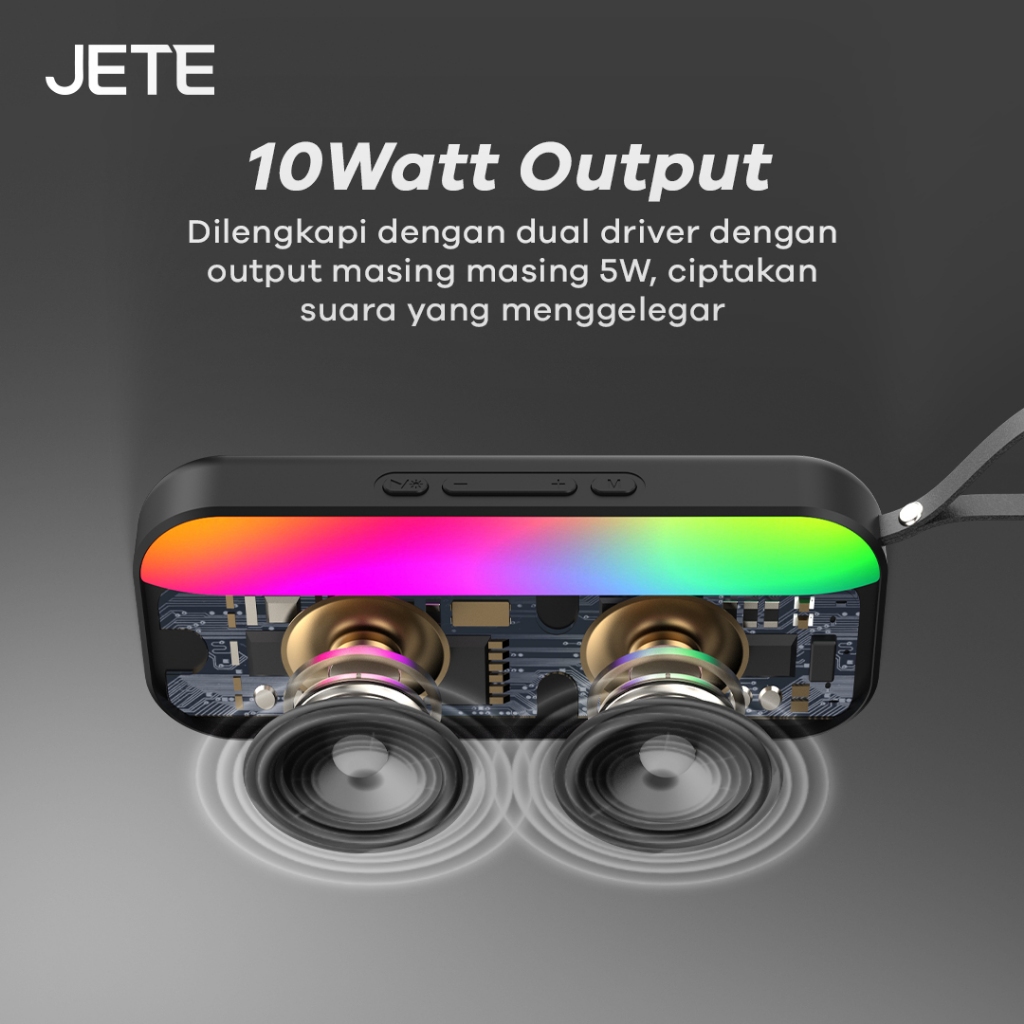JETE Speaker Bluetooth - S101 Multi-color Ambient Light (10W)