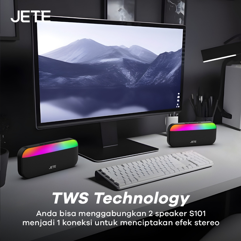 JETE Speaker Bluetooth - S101 Multi-color Ambient Light (10W)