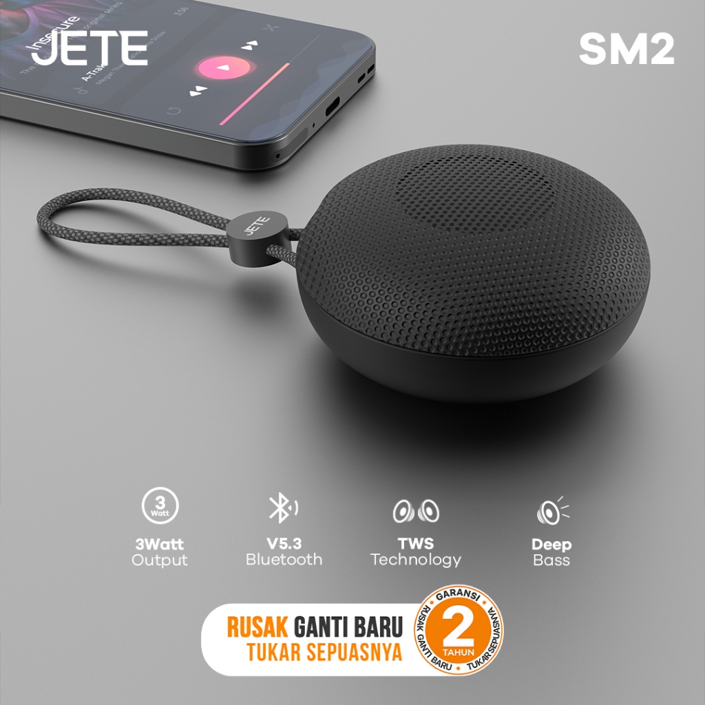 JETE Speaker Bluetooth - SM2 Black (3W) JETE Speaker Bluetooth - SM2 Black (3W)