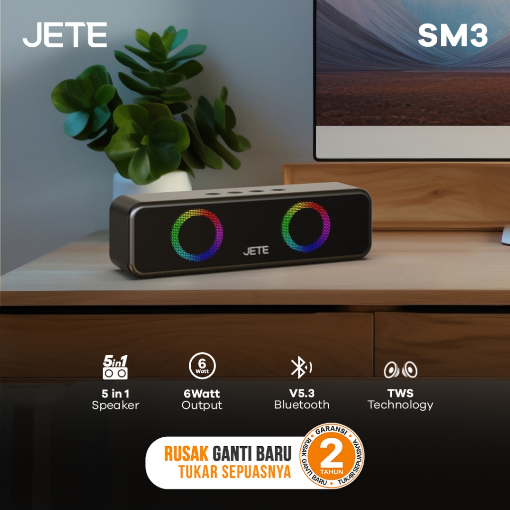JETE Speaker Bluetooth - SM3 Black (6W) JETE Speaker Bluetooth - SM3 Black (6W)