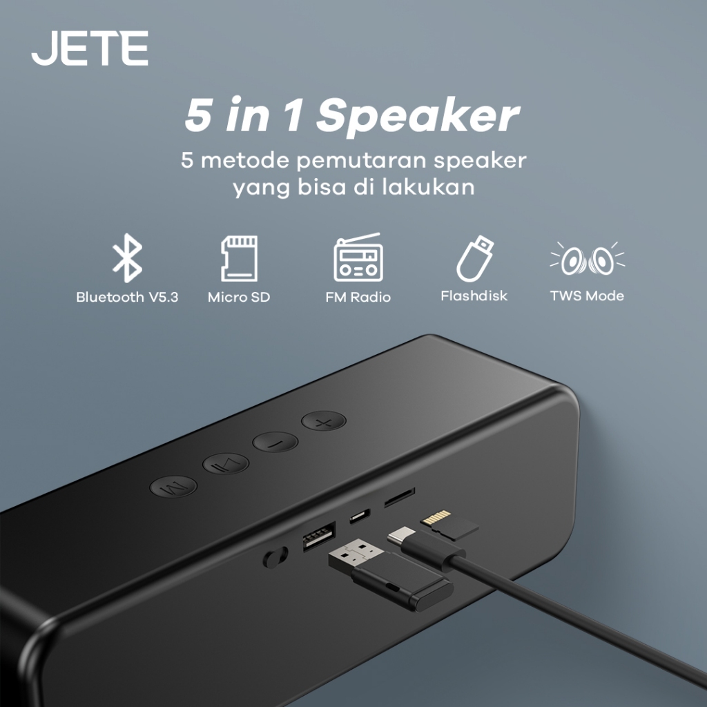 JETE Speaker Bluetooth - SM3 Black (6W)