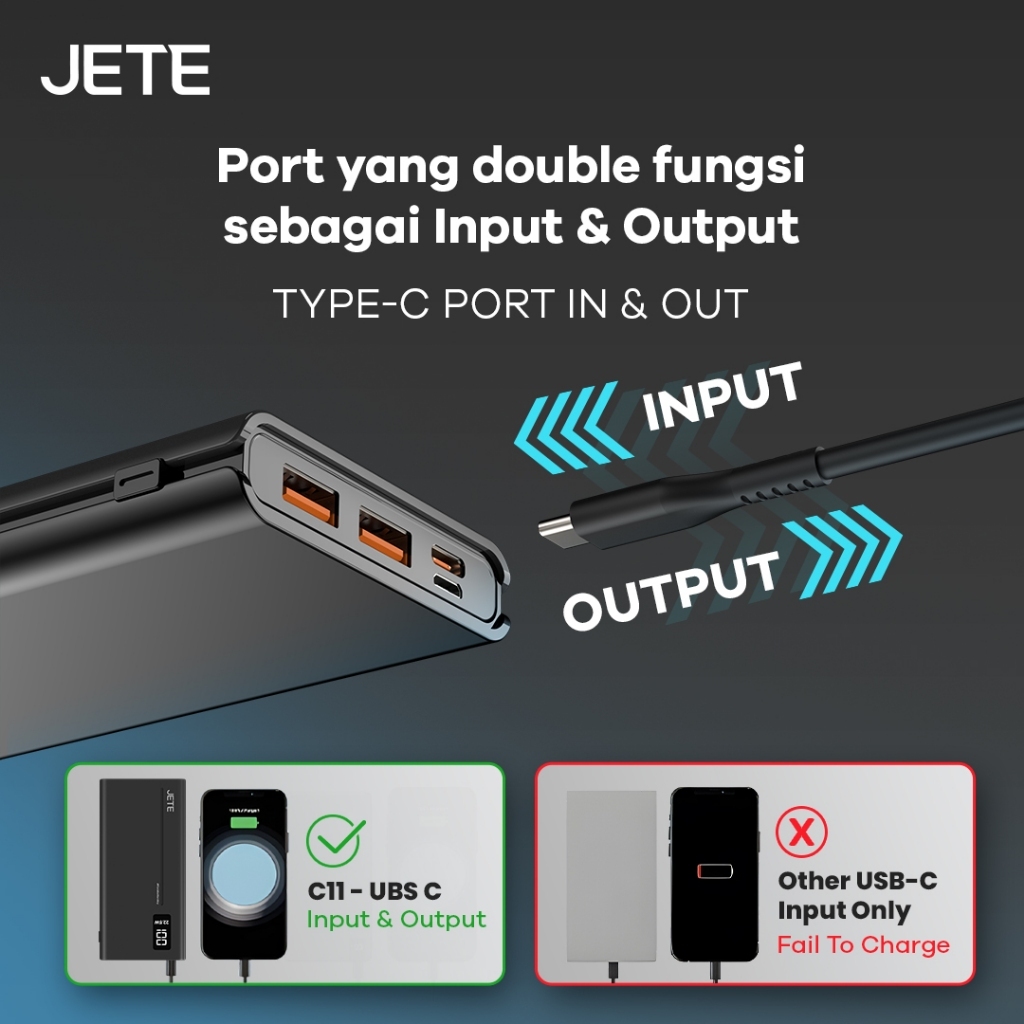 JETE Powerbank - C11 Series 10000 mAh