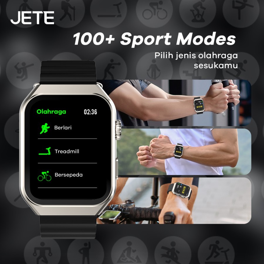 JETE Smartwatch - Muse Series Black 2.0 inch