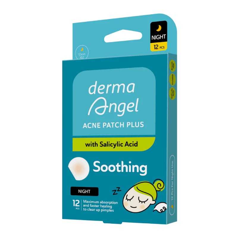 Derma Angel Acne Patch Plus With Salicylic Acid - Soothing Night 12s (Malam)