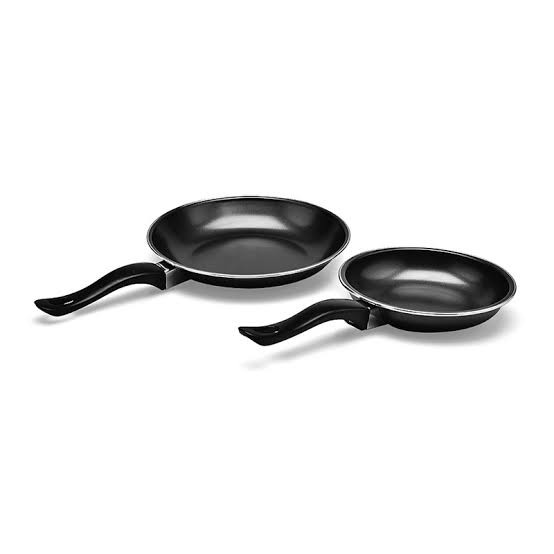 MASPION Teflon Fry Pan Set 2in1 Hitam - Frypan Wajan Size 18cm & 23cm