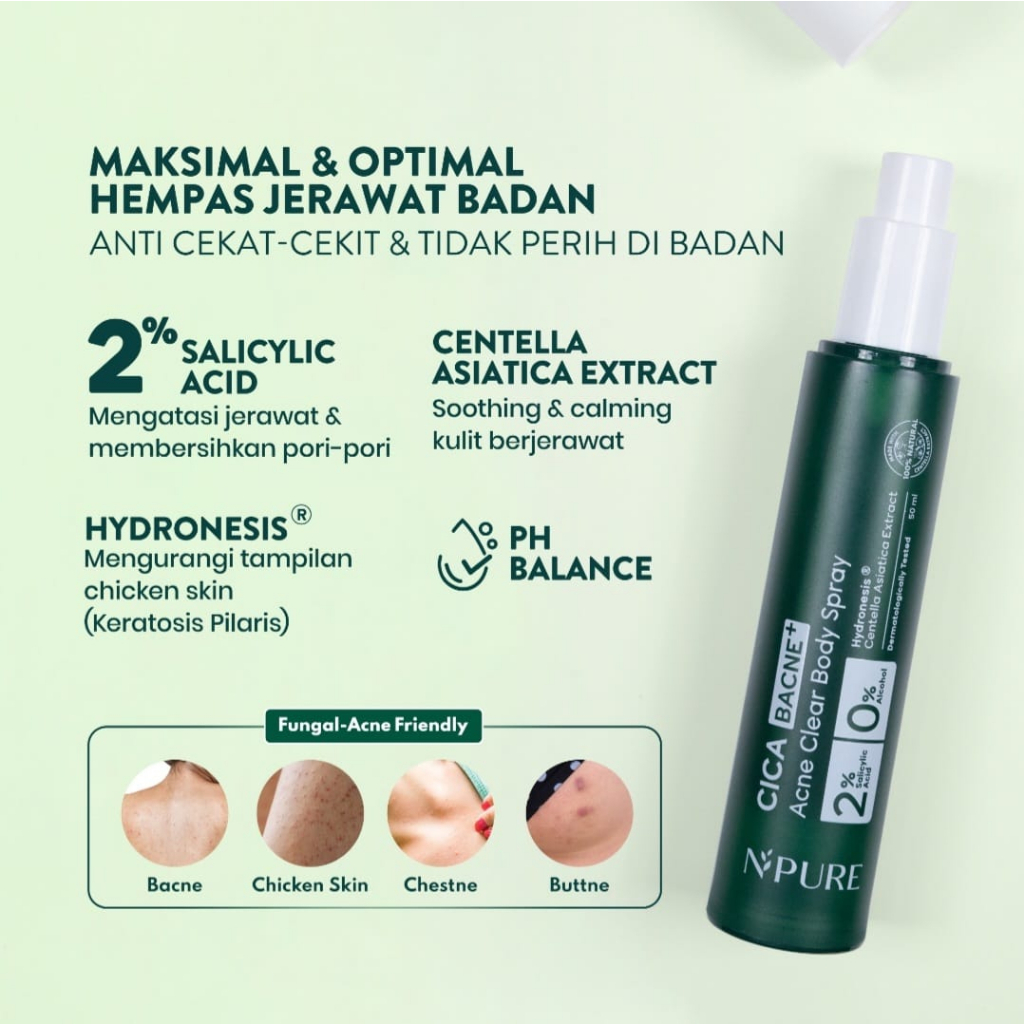 Npure Cica Bacne+ Acne Clear Body Spray 50ml