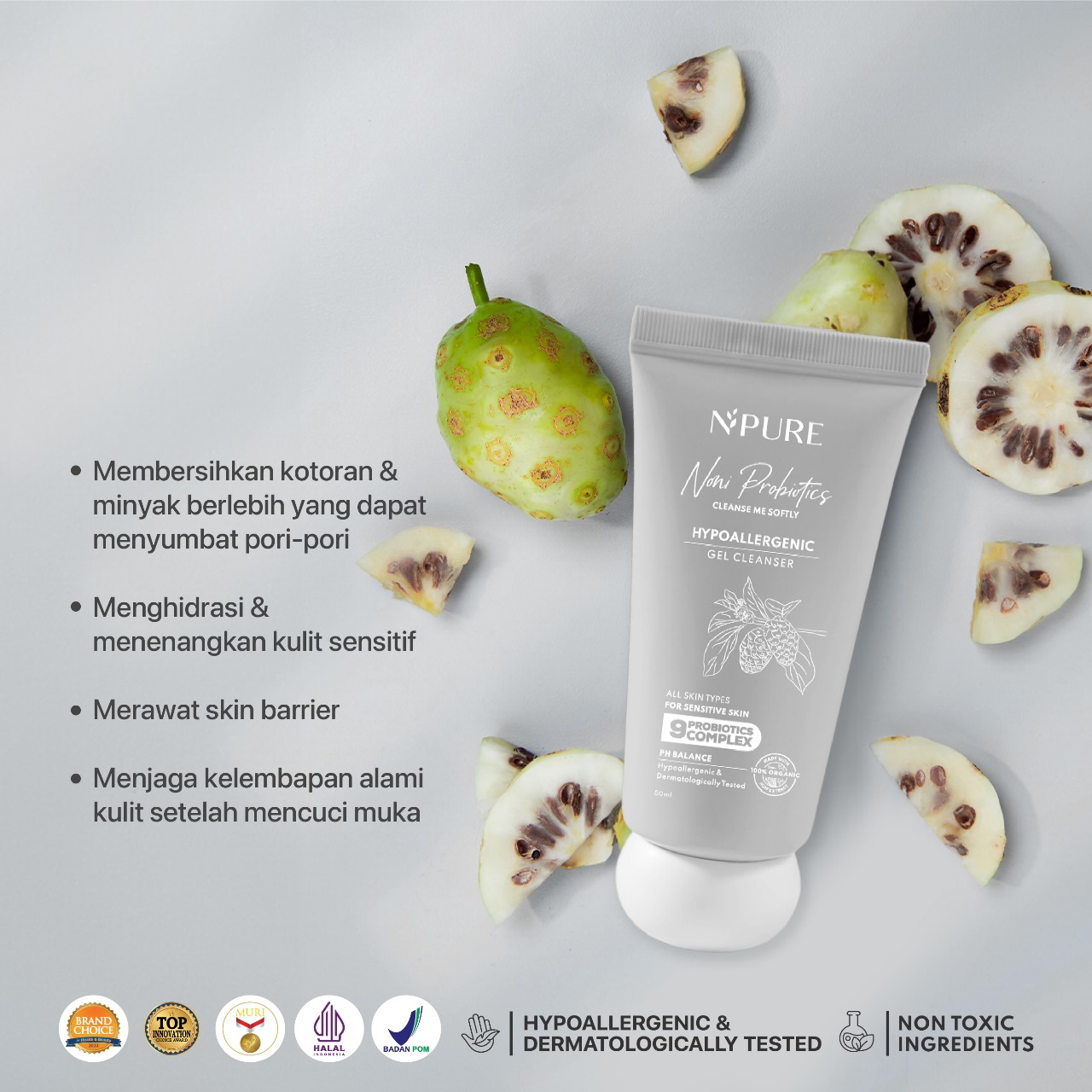 Npure Noni Probiotics Cleanse Me Softly Hypoallergenic Gel Cleanser 50ml