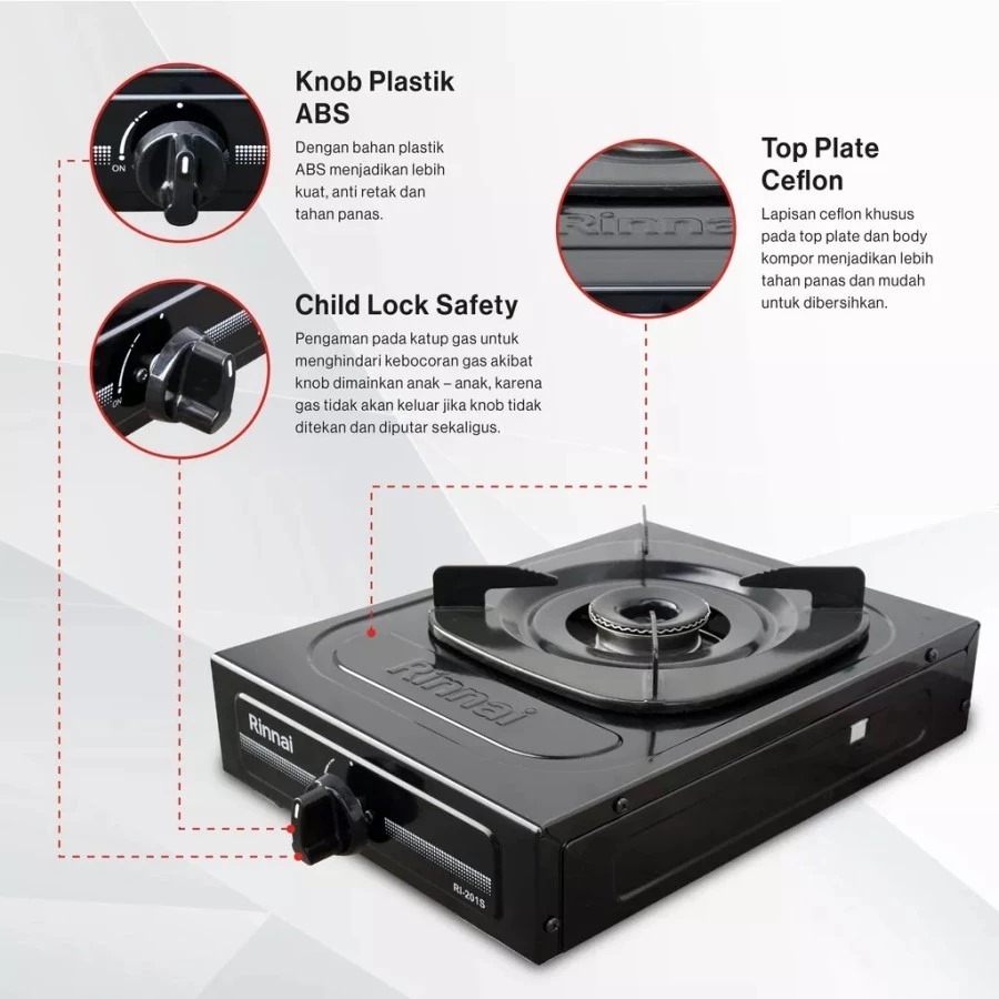 Rinnai Kompor Gas RI-201S - Kompor Gas 1 Tungku