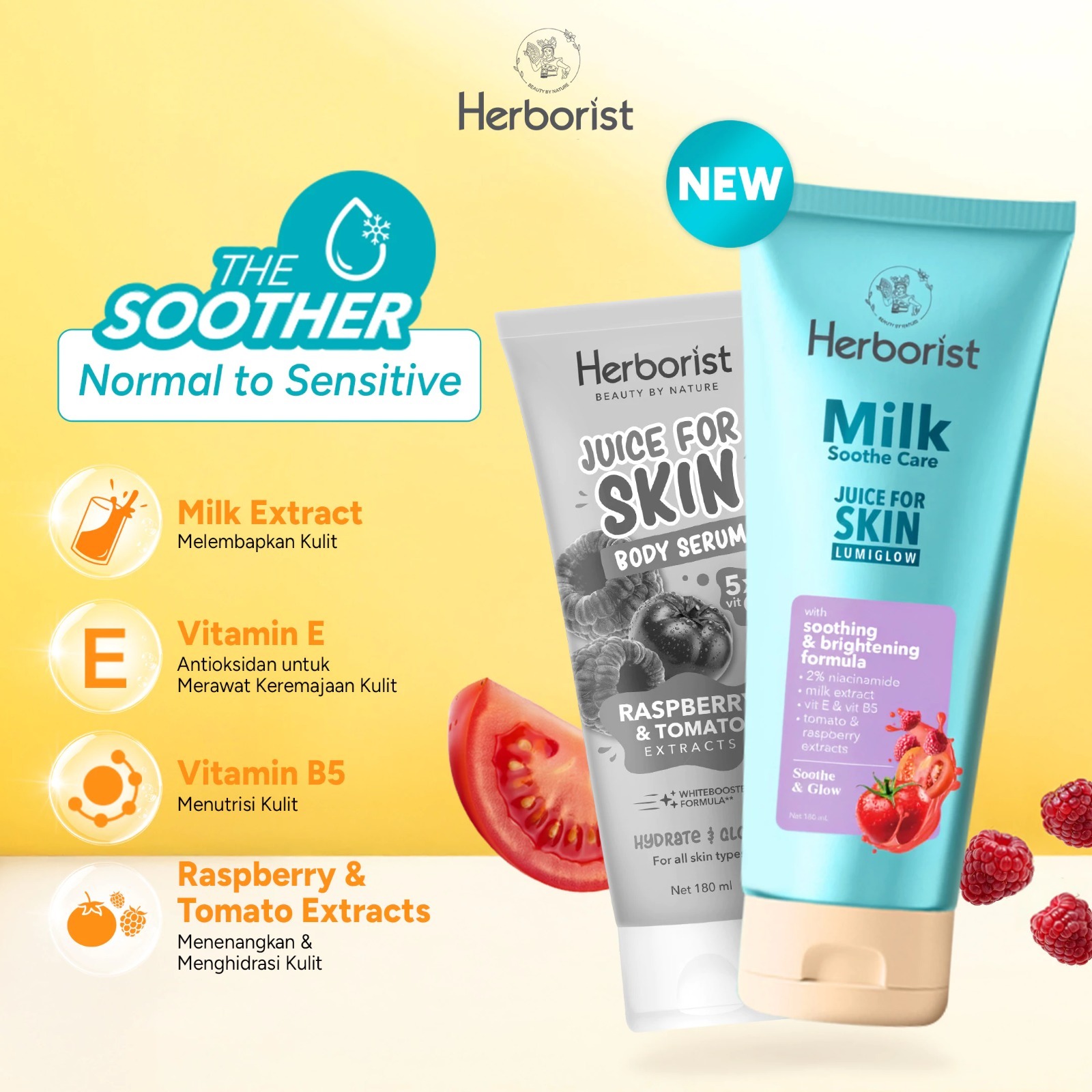 Herborist Juice For Skin Lumiglow Body Serum 180ml - Milk Soothe Care (The Soother) Herborist Juice For Skin Lumiglow Body Serum 180ml - Milk Soothe Care (The Soother)