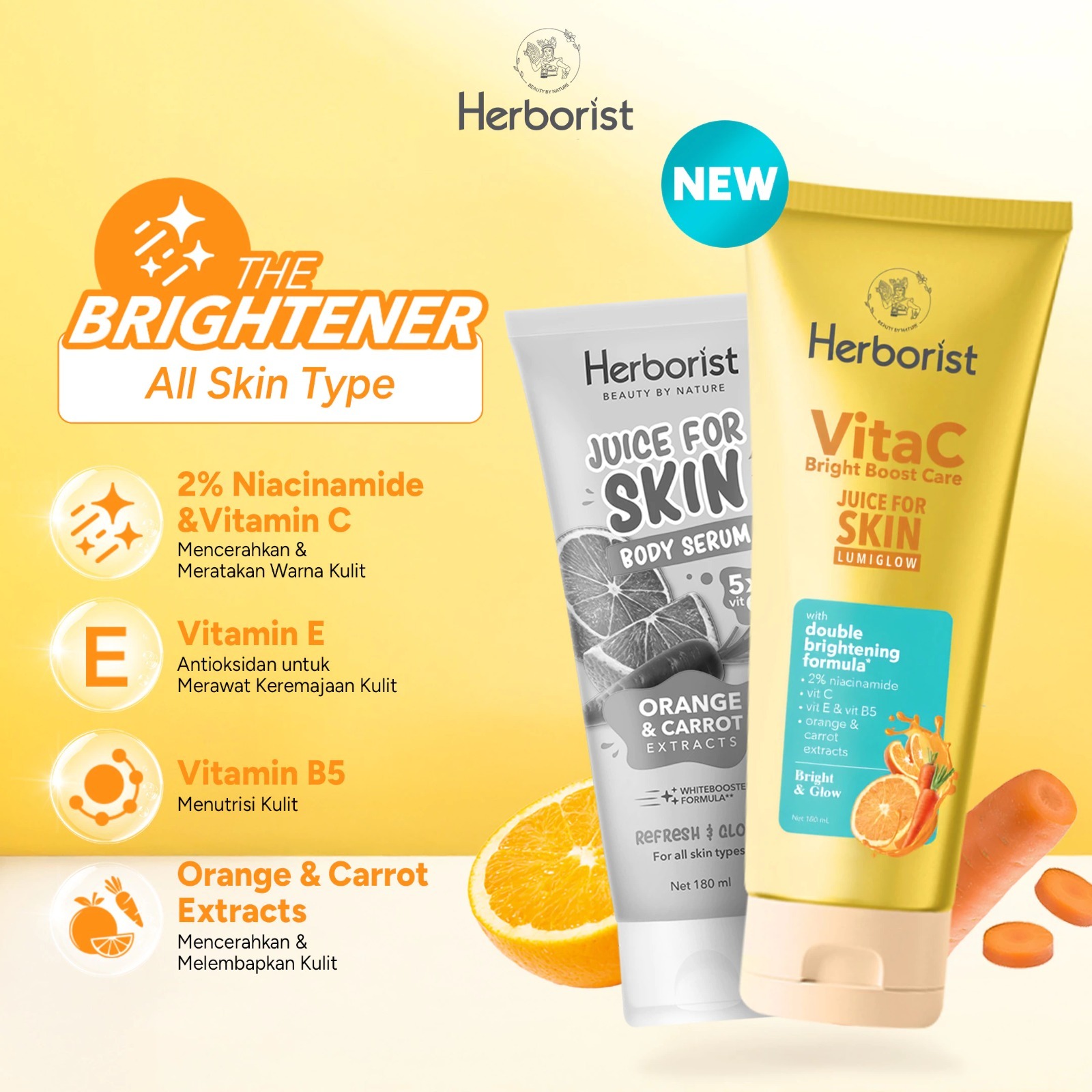 Herborist Juice For Skin Lumiglow Body Serum 180ml - Vita C Bright Boost Care (The Brightener) Herborist Juice For Skin Lumiglow Body Serum 180ml - Vita C Bright Boost Care (The Brightener)