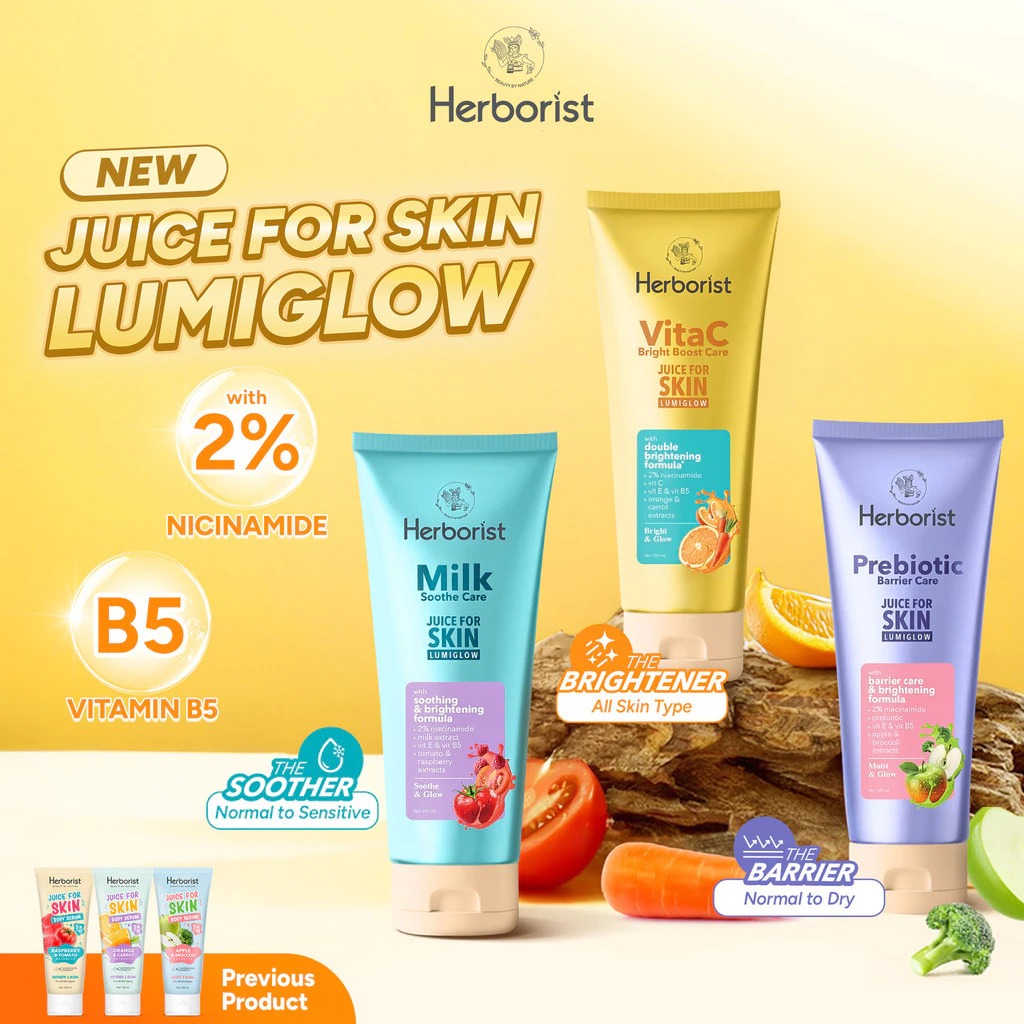 Herborist Juice For Skin Lumiglow Body Serum 180ml - Vita C Bright Boost Care (The Brightener)