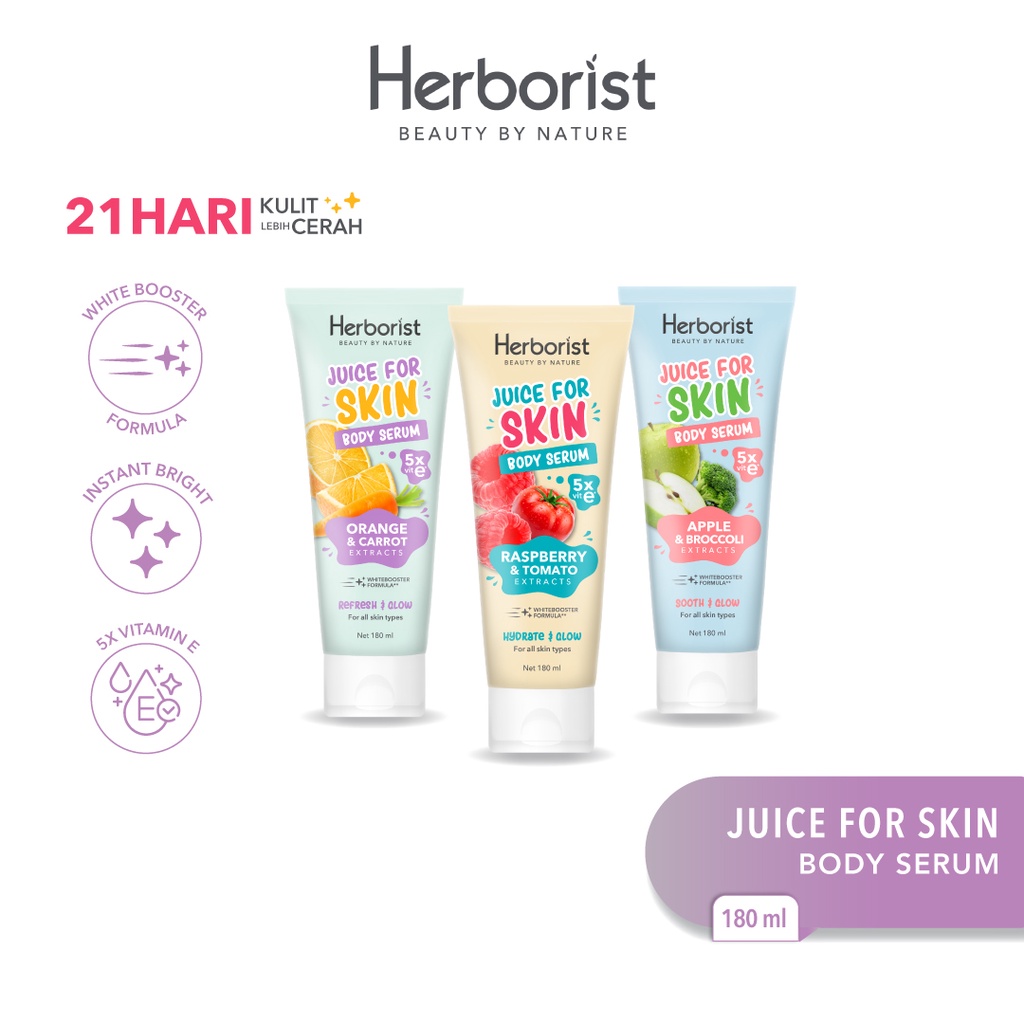 Herborist Juice For Skin Body Serum 180ml - Apple & Broccoli (Sooth & Glow)
