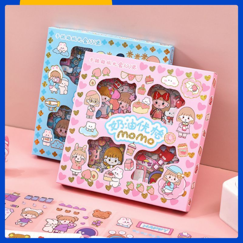 Stiker Momo 2D Warna Single Isi 100 Waterproof Anti Air