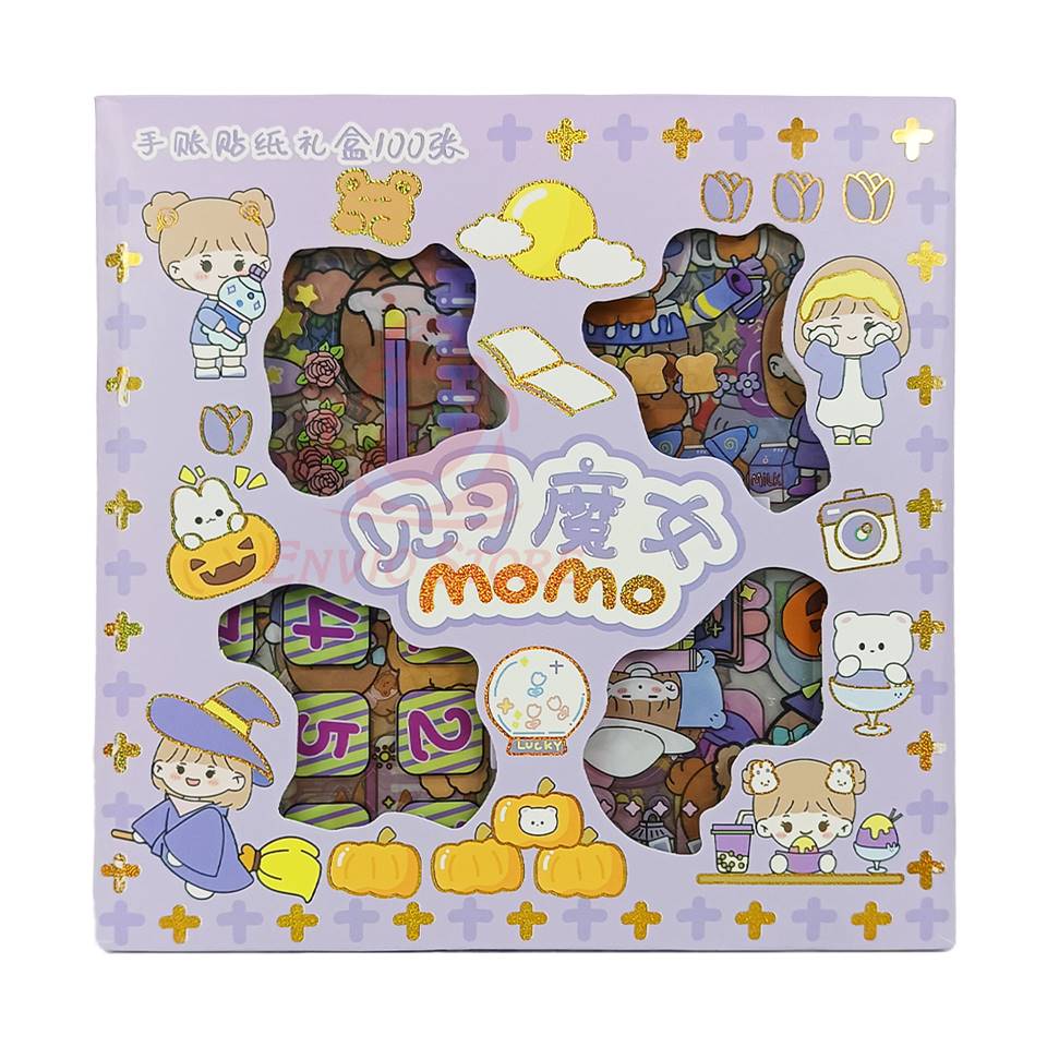 Stiker Momo 2D Warna Single Isi 100 Waterproof Anti Air