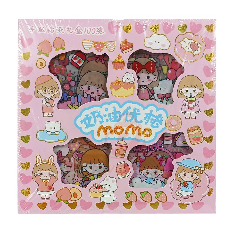 Stiker Momo 2D Warna Single Isi 100 Waterproof Anti Air