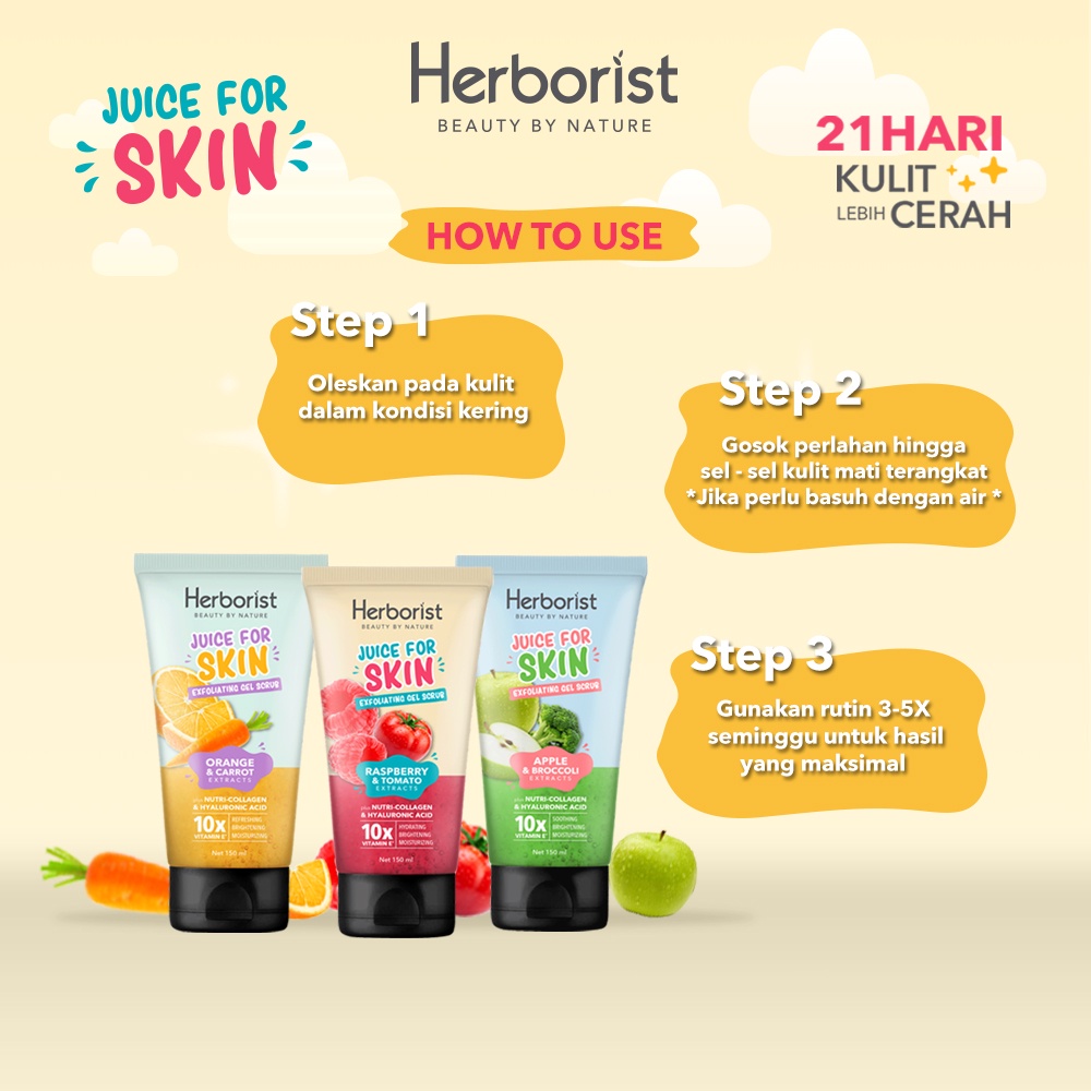 Herborist Juice For Skin Exfoliating Gel Scrub 150ml - Orange & Carrot