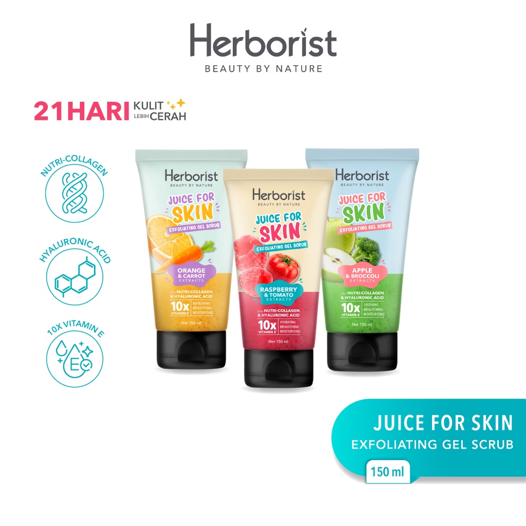 Herborist Juice For Skin Exfoliating Gel Scrub 150ml - Apple & Broccoli