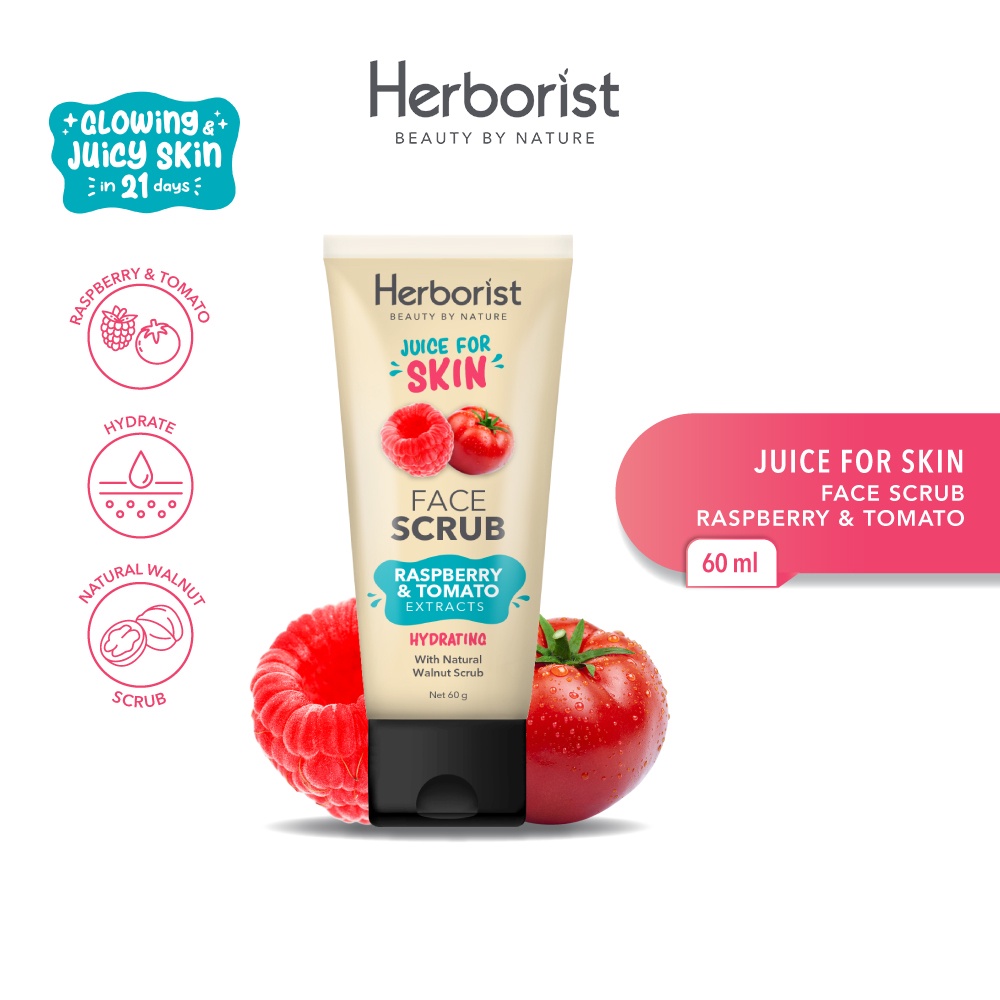 Herborist Juice For Skin Face Scrub 60gr - Raspberry & Tomato (Hydrating) Herborist Juice For Skin Face Scrub 60gr - Raspberry & Tomato (Hydrating)