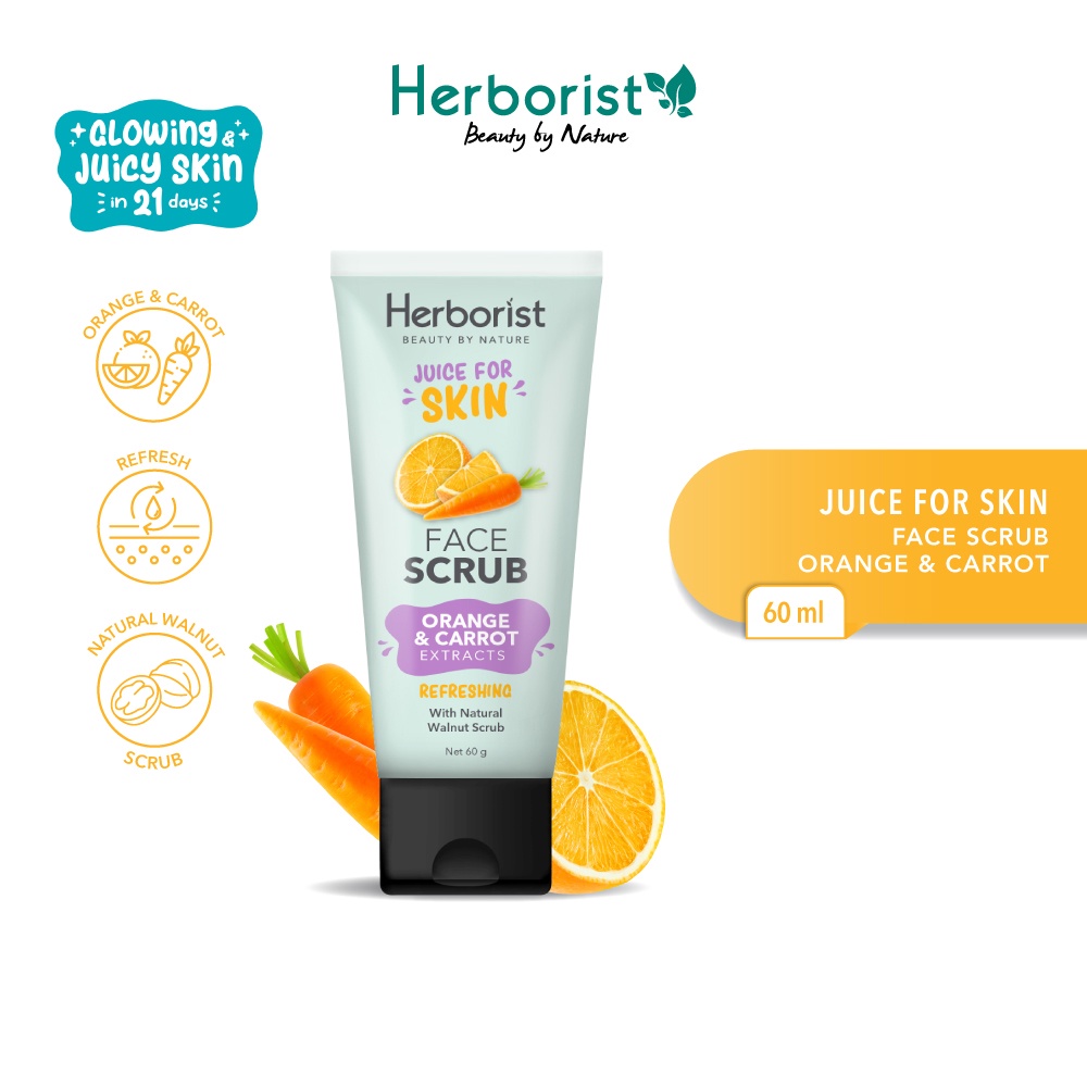 Herborist Juice For Skin Face Scrub 60gr - Orange & Carrot (Refreshing)