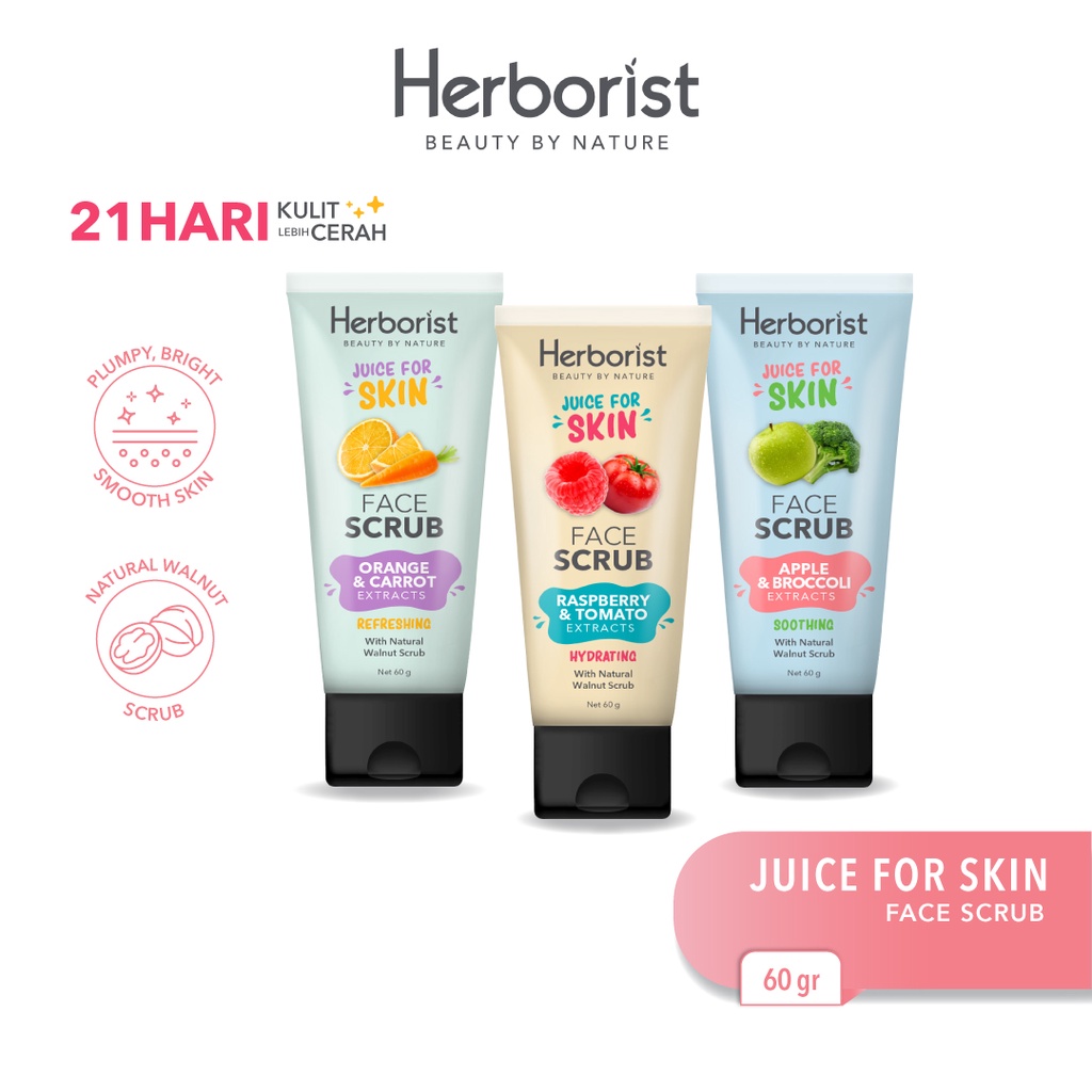 Herborist Juice For Skin Face Scrub 60gr - Orange & Carrot (Refreshing)
