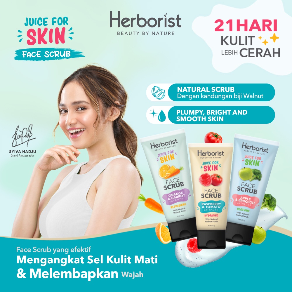 Herborist Juice For Skin Face Scrub 60gr - Orange & Carrot (Refreshing)