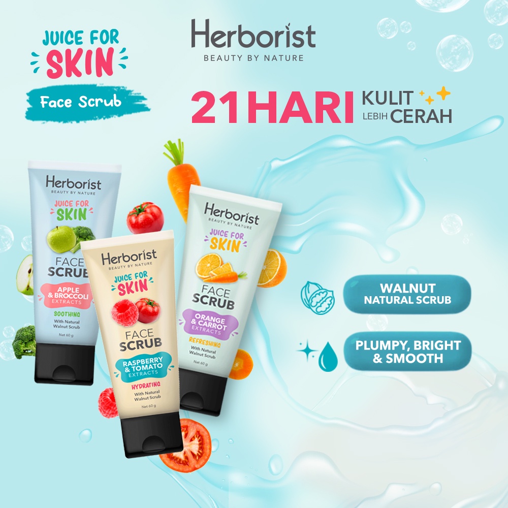 Herborist Juice For Skin Face Scrub 60gr - Apple & Broccoli (Soothing)