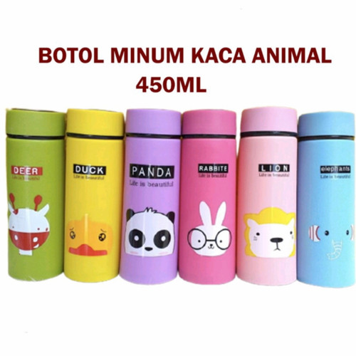 Botol Minum Kaca Animal 450ml