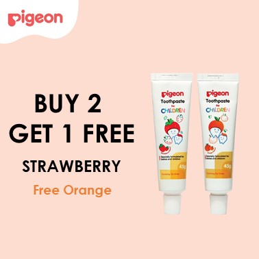 (BELI 2 GRATIS 1) Pigeon Baby Toothpaste 45gr - Strawberry (Pasta Gigi Anak-Anak) (BELI 2 GRATIS 1) Pigeon Baby Toothpaste 45gr - Strawberry (Pasta Gigi Anak-Anak)