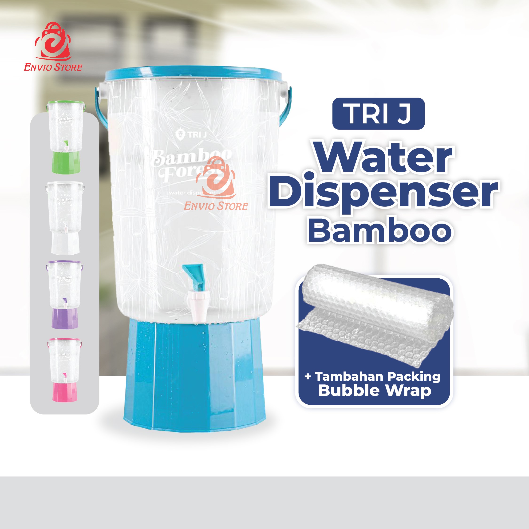 TRI J - Water Dispenser Bamboo (Dispenser Air Motif Bambu) + Tambahan Packing Bubble Wrap