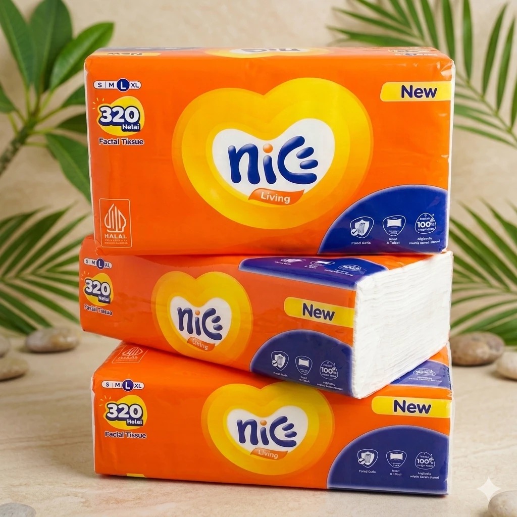 (Beli 2 Gratis 1) Tissue Nice Facial Soft Pack (3x320ply)