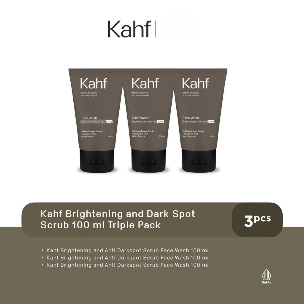 (PAKET ISI 3) Kahf Face Wash 100ml - Brightening and Dark Spot Scrub
