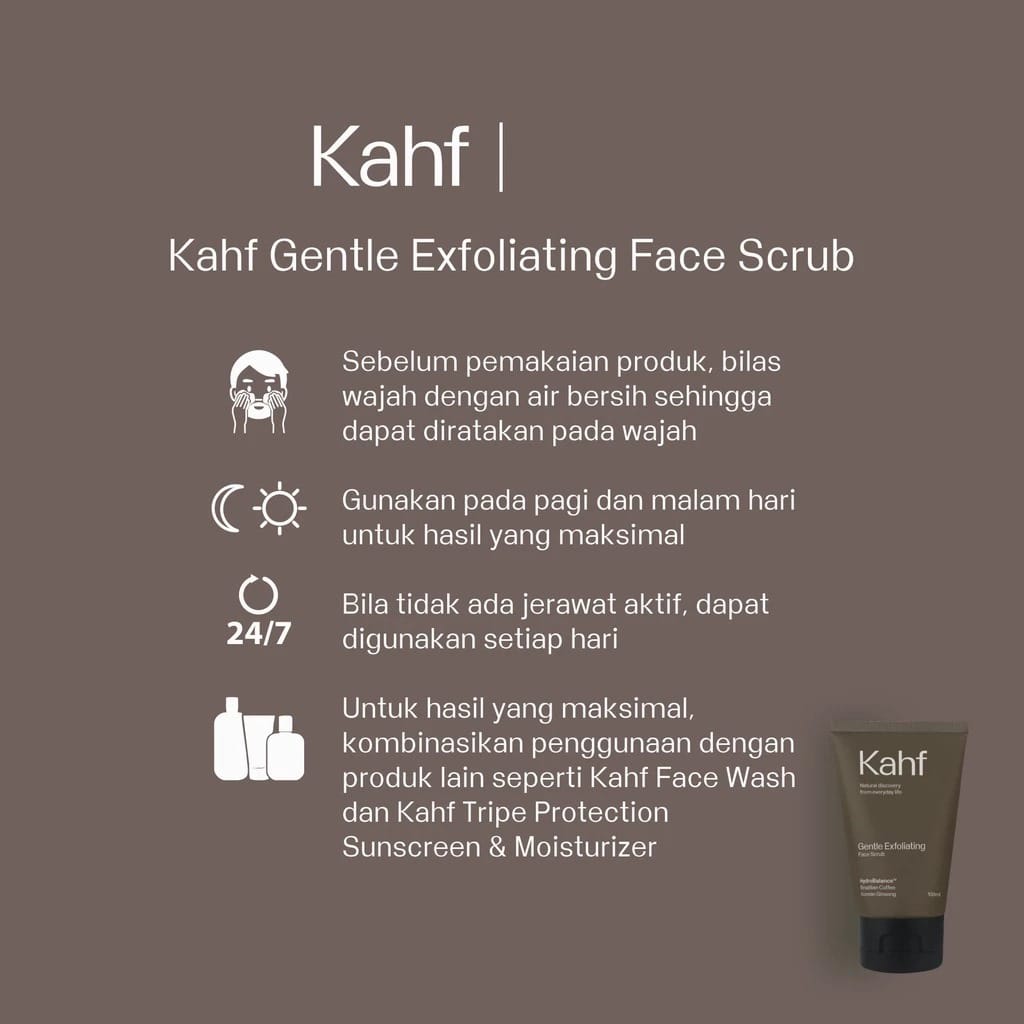 (PAKET ISI 3) Kahf Face Wash 100ml - Brightening and Dark Spot Scrub