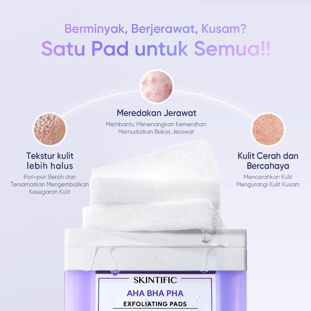 Skintific AHA BHA PHA Exfoliating Pads 130ml (40pads)