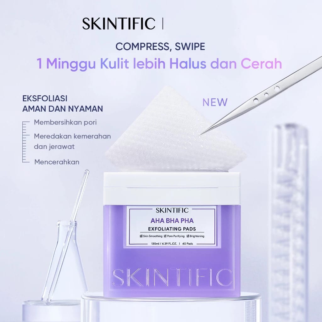 Skintific AHA BHA PHA Exfoliating Pads 130ml (40pads)