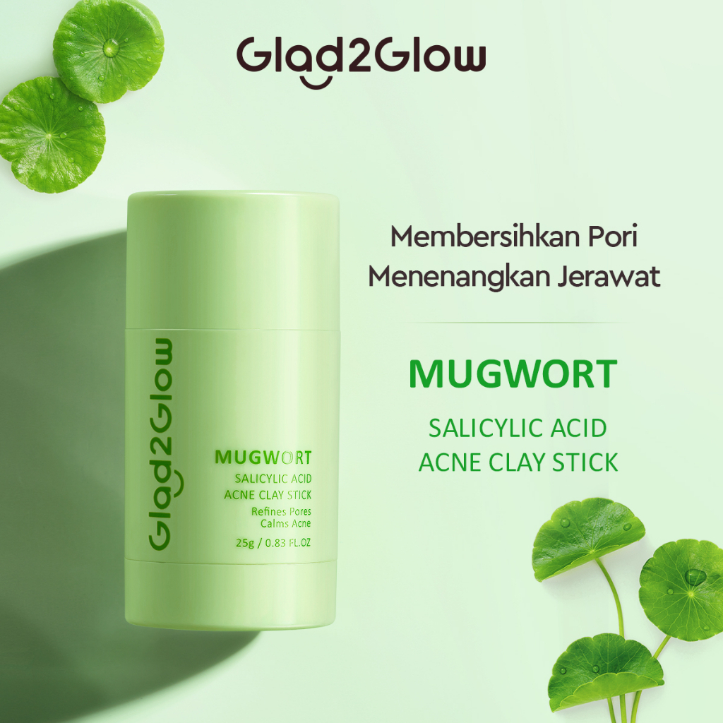 Glad 2 Glow Clay Stick - Mugwort Salicylic Acid Acne 25gr
