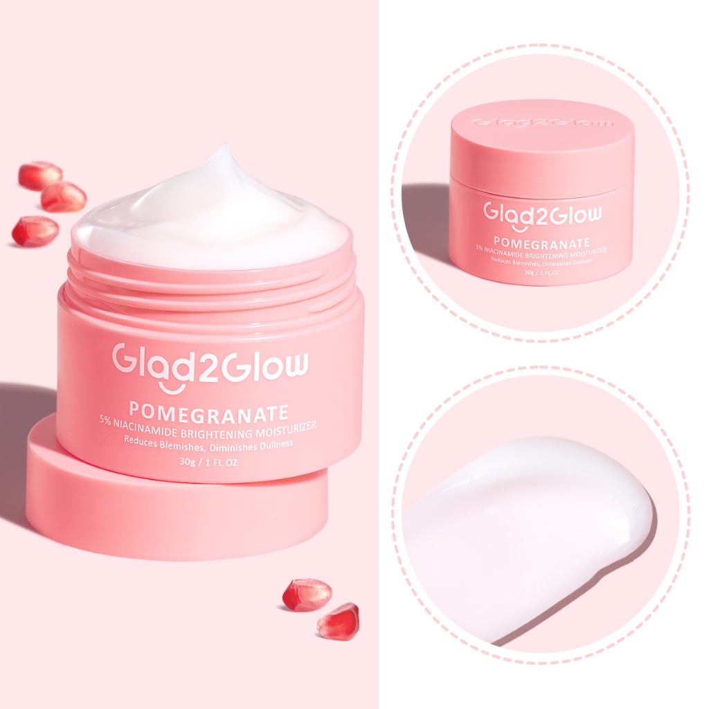 Glad 2 Glow Moisturizer - Pomegranate Niacinamide Brightening 30gr Glad 2 Glow Moisturizer - Pomegranate Niacinamide Brightening 30gr