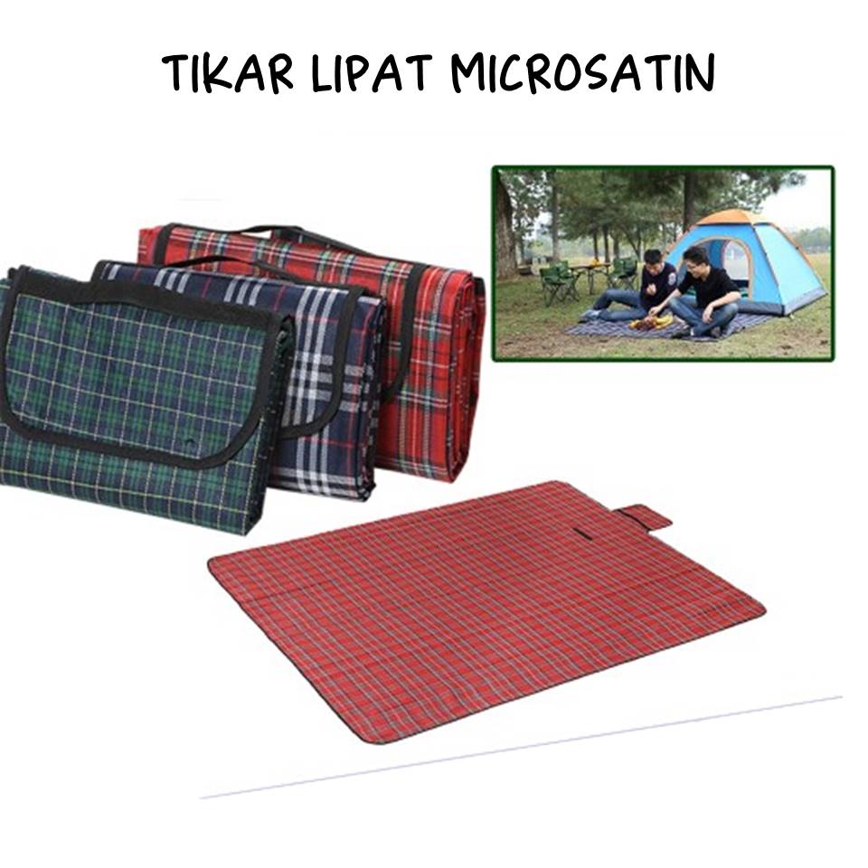 Tikar Lipat Microsatin (Matras Piknik) - MERAH