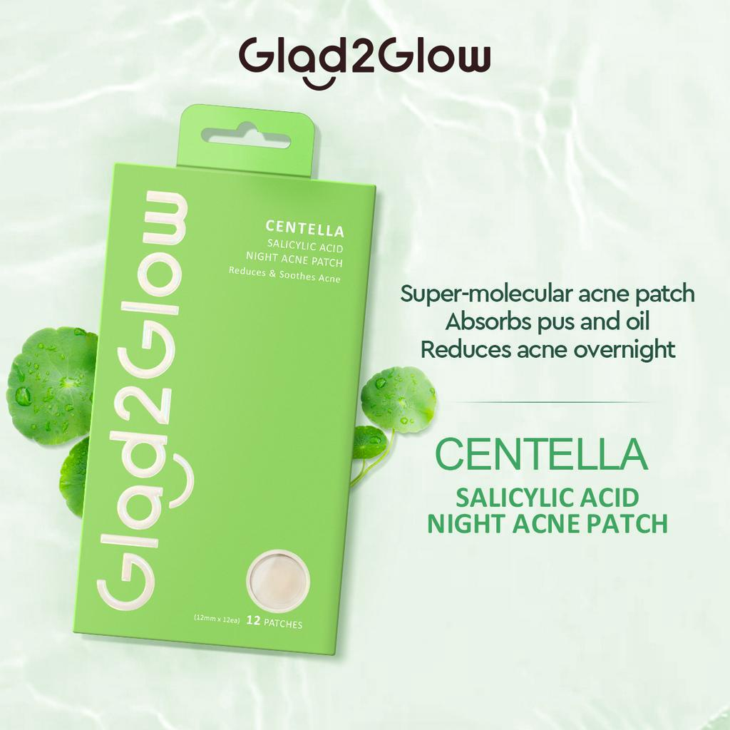 Glad 2 Glow Acne Patch - Centella Salicylic Acid Night 12patch Glad 2 Glow Acne Patch - Centella Salicylic Acid Night 12patch