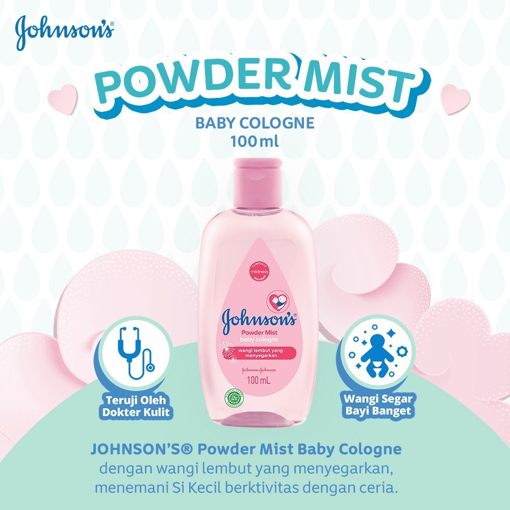 Johnsons Baby Cologne 100ml - Powder Mist