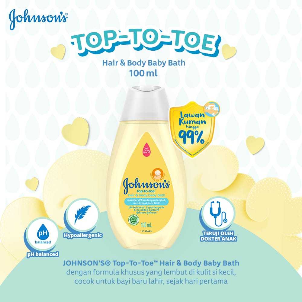 Johnsons Baby Hair & Body Baby Bath - Top To Toe 100ml