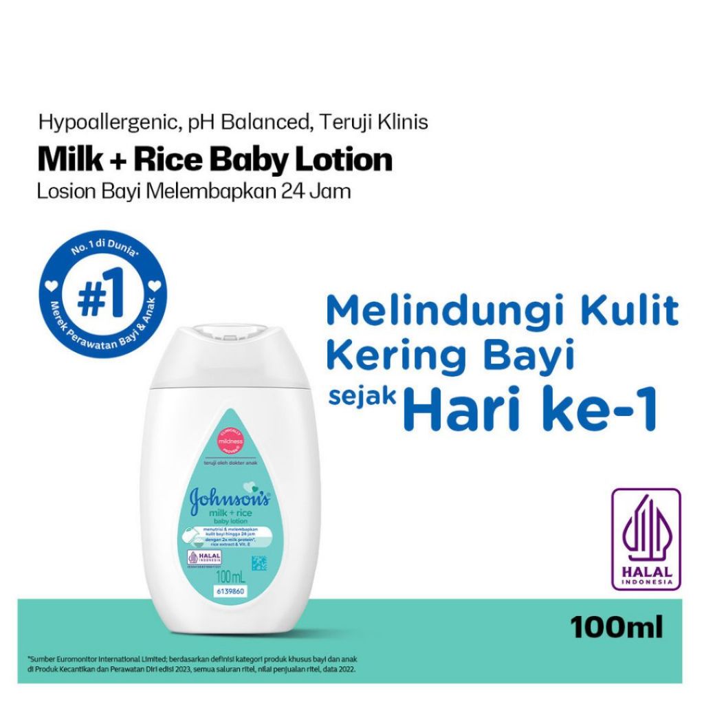 Johnsons Baby Lotion 100ml - Milk Rice Johnsons Baby Lotion 100ml - Milk Rice