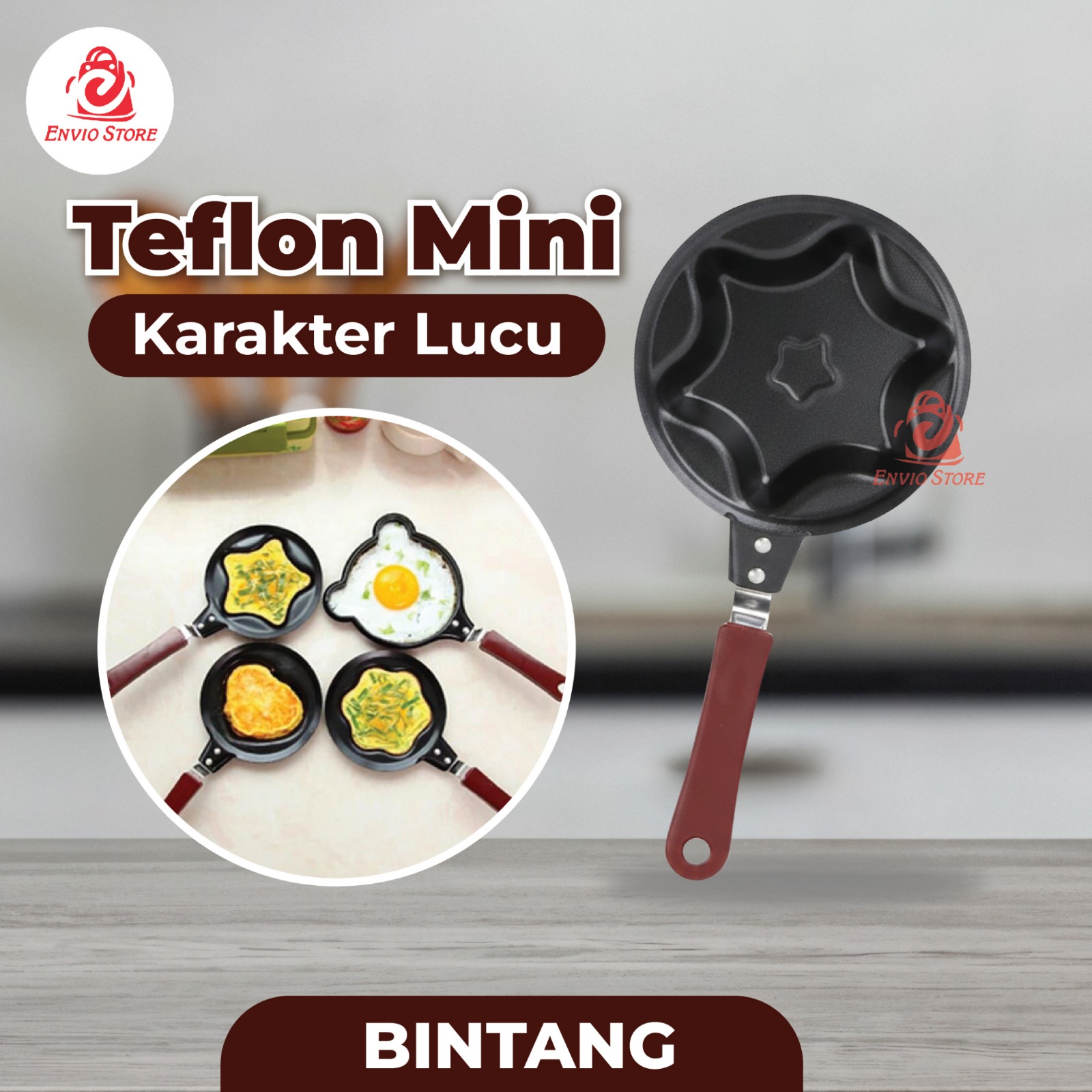 Teflon Mini Karakter Lucu - Teflon Bintang