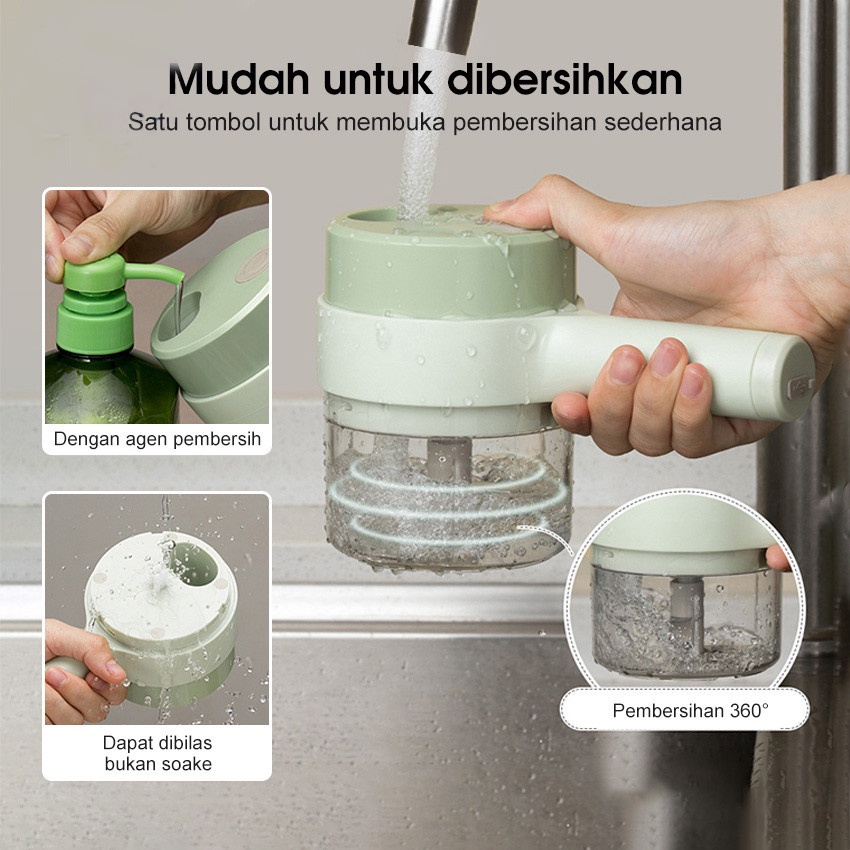 Food Chopper Elektrik 4in1 / Chopper Portable (Blender Pemotong Portable)