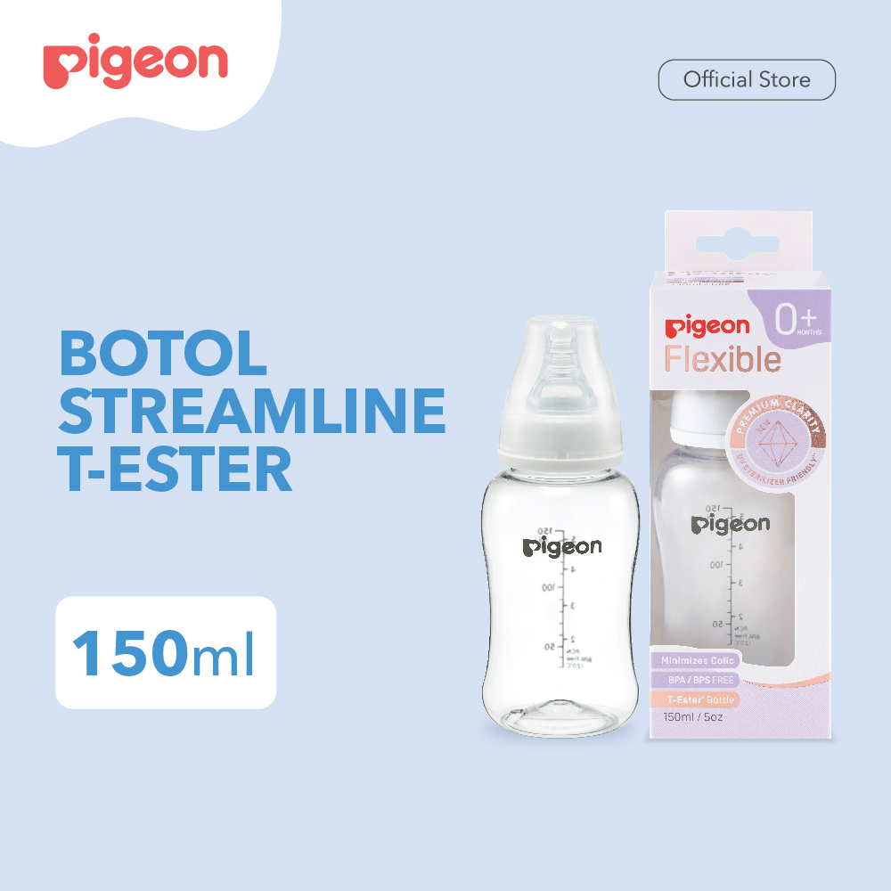 Pigeon Baby Bottle - T-Ester Streamline W/S Type Silicone Nipple 150ml (Umur 0+ Bulan) Pigeon Baby Bottle - T-Ester Streamline W/S Type Silicone Nipple 150ml (Umur 0+ Bulan)