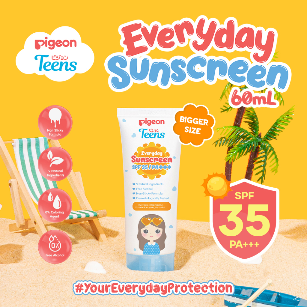 Pigeon Teens Everyday Sunscreen SPF 35 PA+++ 60ml Pigeon Teens Everyday Sunscreen SPF 35 PA+++ 60ml
