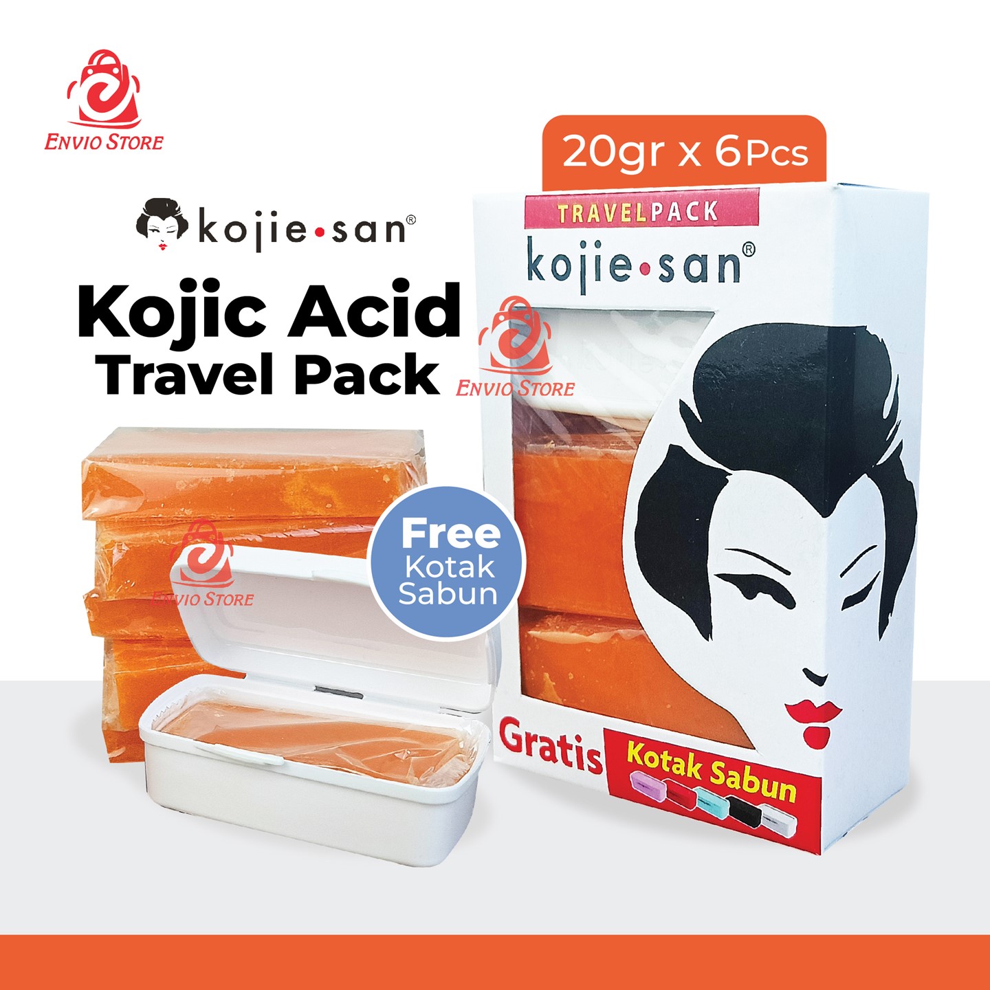 Sabun Kojie San - Kojic Acid Travel Pack 20gr x 6pcs Sabun Kojie San - Kojic Acid Travel Pack 20gr x 6pcs