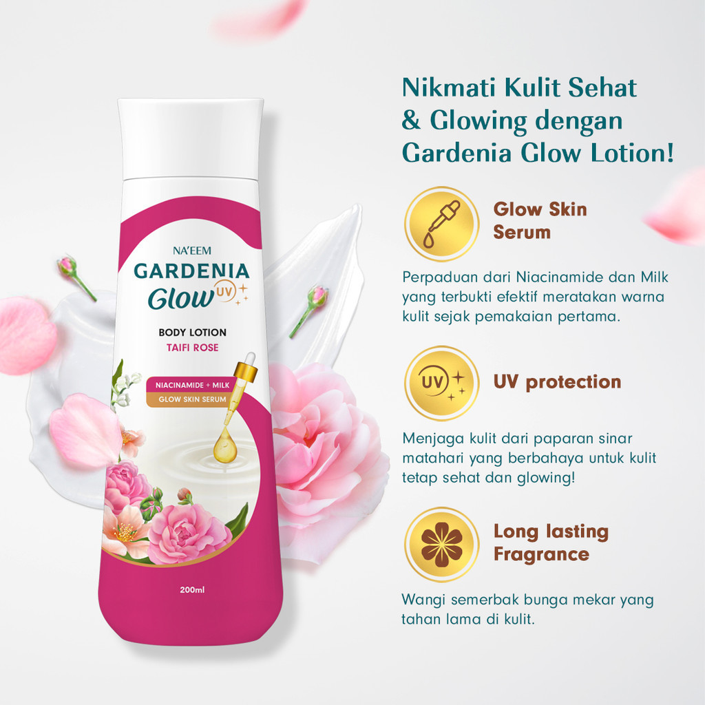 Gardenia Glow by Naeem UV Body Lotion 200ml - Taifi Rose