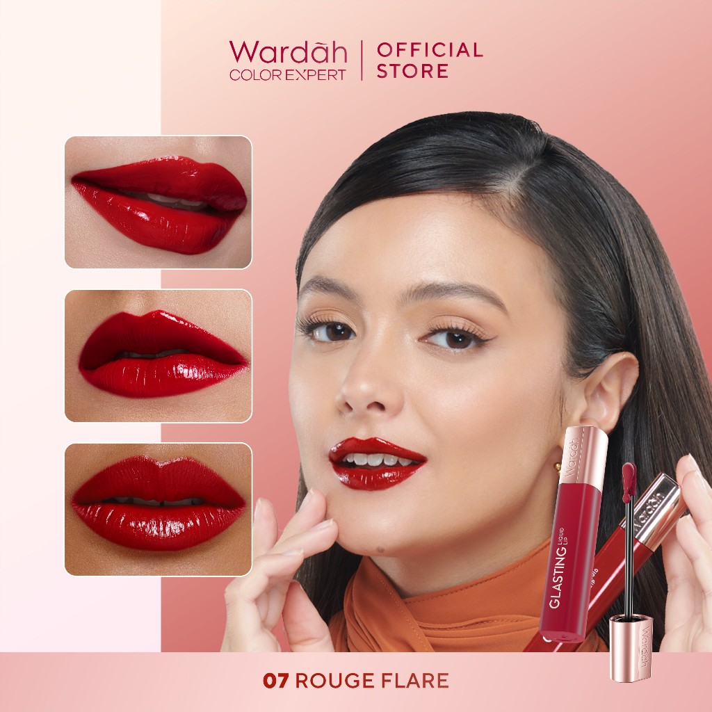 Wardah Glasting Liquid Lip 3.5gr (Lip Cream Transferproof) - 07 Rouge Flare Wardah Glasting Liquid Lip 3.5gr (Lip Cream Transferproof) - 07 Rouge Flare