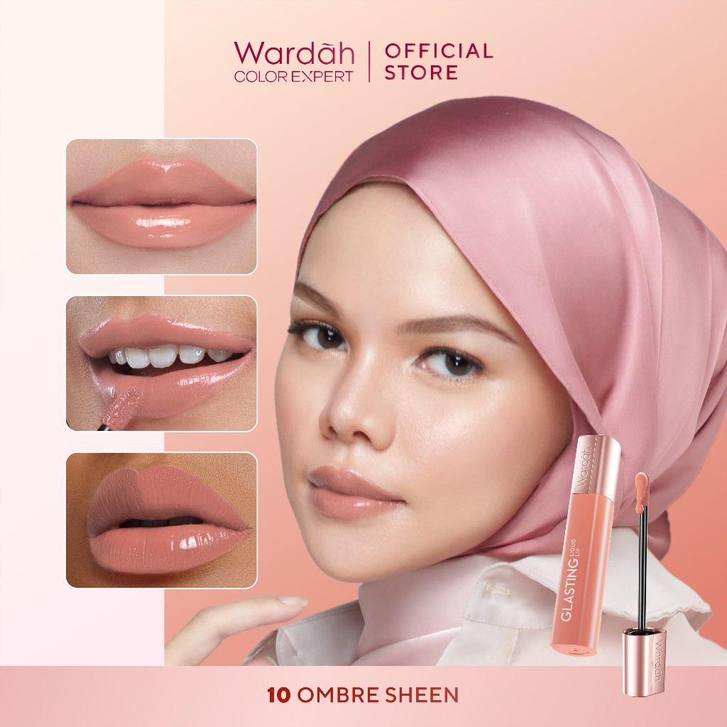 Wardah Glasting Liquid Lip 3.5gr (Lip Cream Transferproof) - 10 Ombre Sheen Wardah Glasting Liquid Lip 3.5gr (Lip Cream Transferproof) - 10 Ombre Sheen