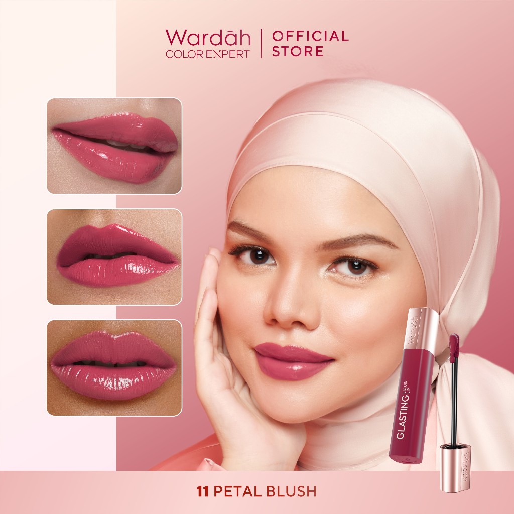 Wardah Glasting Liquid Lip 3.5gr (Lip Cream Transferproof) - 11 Petal Blush Wardah Glasting Liquid Lip 3.5gr (Lip Cream Transferproof) - 11 Petal Blush